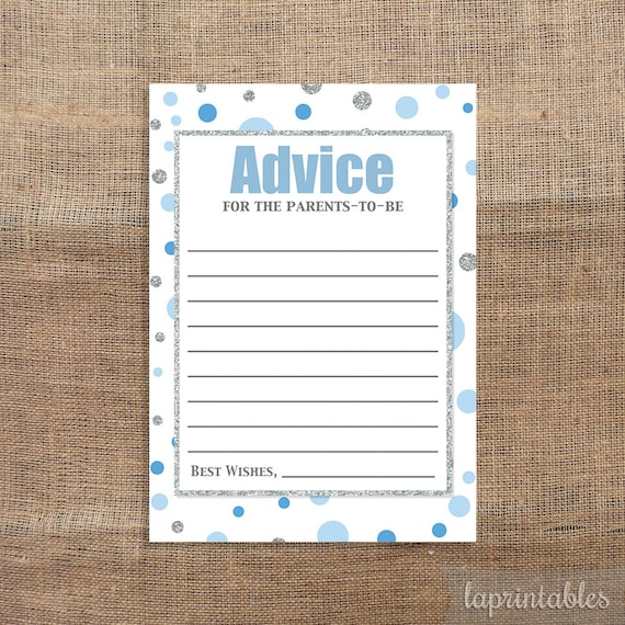 advice-for-the-parents-to-be-printable-cards-blue-and-silver