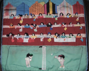Folk Art Textile from Peru - Tennis Match - Handmade - Used