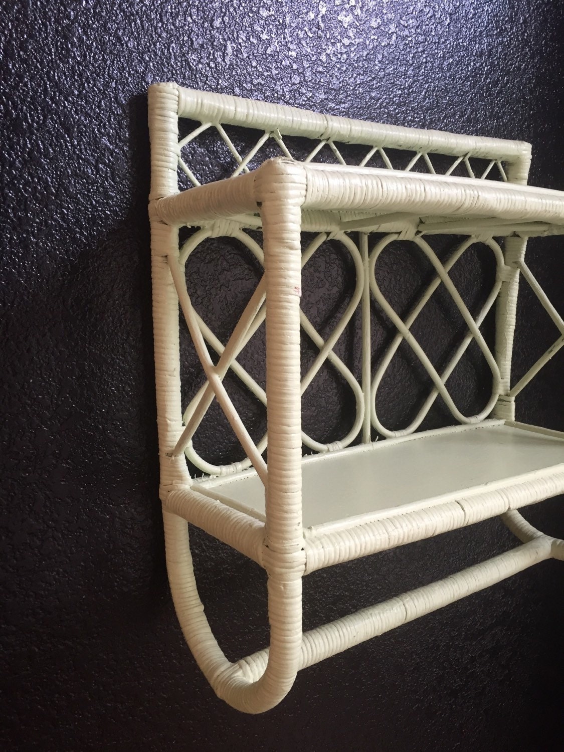 vintage bamboo rattan shelf / wall rack / towel rack by simplychi