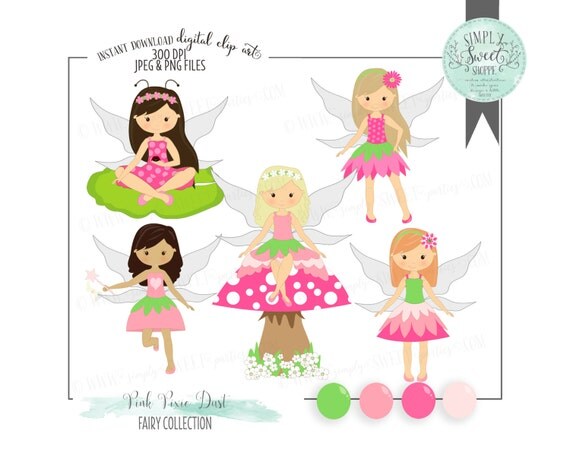 Digital Clip Art. Pixie Dust Fairy. Clip art for personal and commercial use, in Png & Jpeg files. Il_570xn
