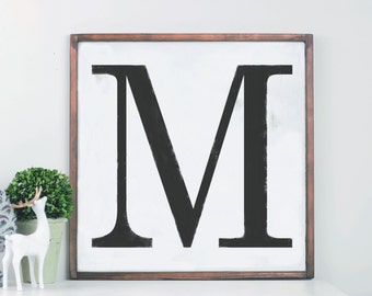 Monogram Wood Sign, Custom Letter, Capital Letter Wood Sign, Last Initial Wood Sign, Initial Framed Sign, Monogram, Monogram Decor, Letter