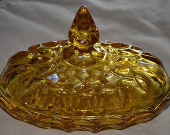 Amber Fairfield Covered Butter Dish by Anchor Hocking