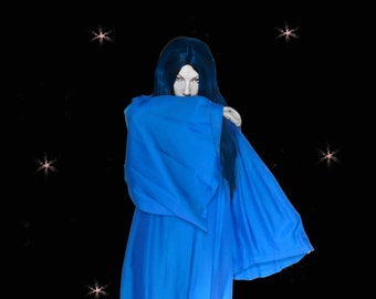 50s Graduation Gown or Cosplay Robe, Harry Potter Costume, Blue Wizard, Vintage Grad Robe, Vintage Judges Robe, Choir Gown