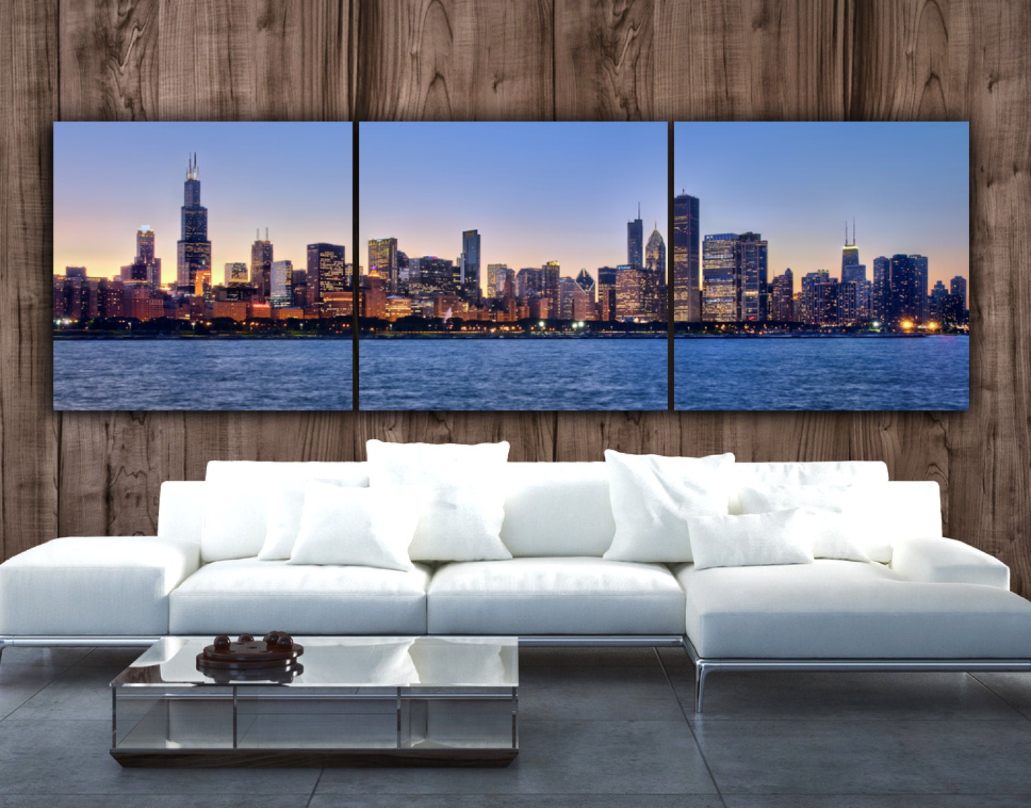 Chicago Skyline on Canvas Large Wall Art Chicago Print