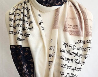 Pride And Prejudice Gift, Scarf, UK Literature Scarves, Jane Austen, book scarf, ROOBY LANE