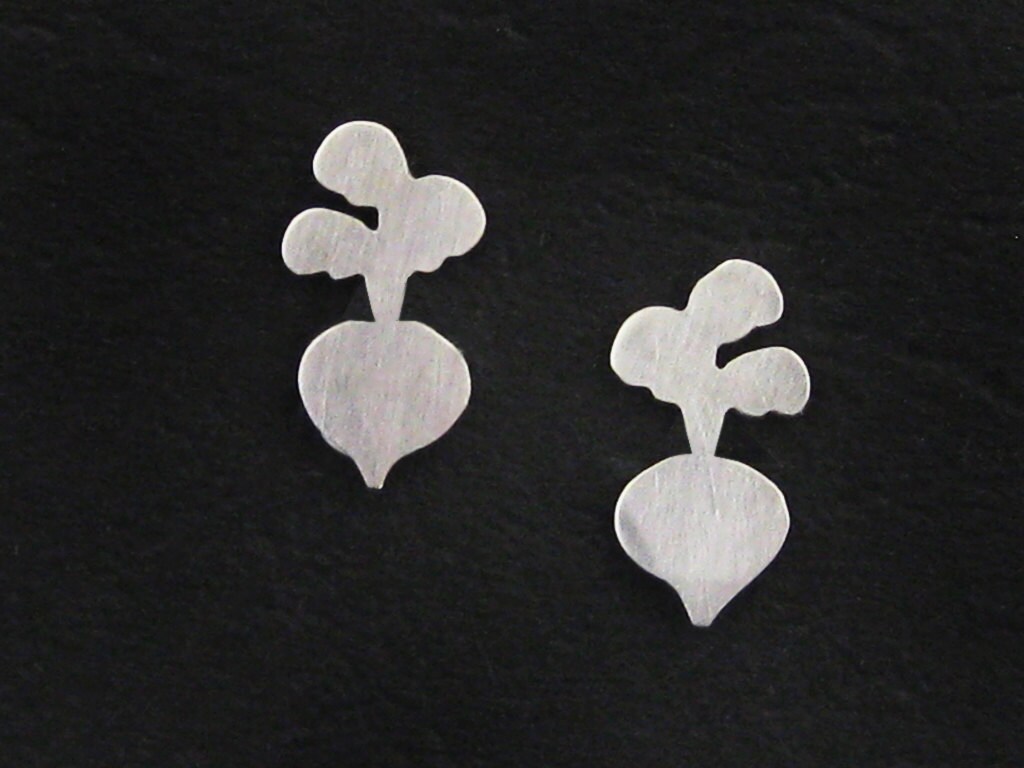 Radish Earrings Sterling Silver Radish Jewelry Quirky