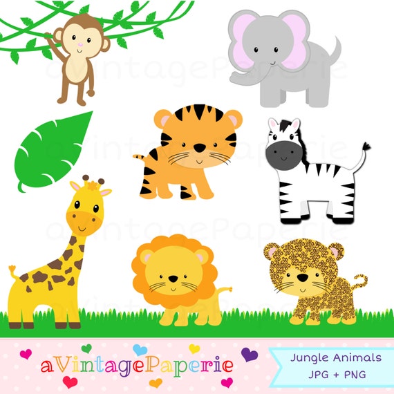 Jungle animal clipart Jungle Animal Clip Art Zoo animal