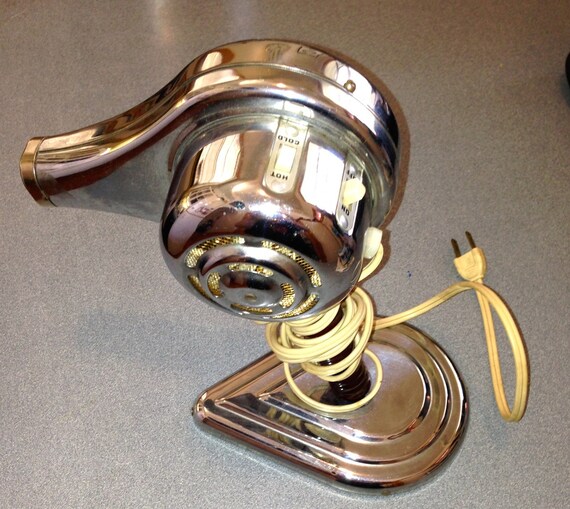 Vintage Hair Dryer Handy Hannah Mfg. w/ Stand Chrome Cat. No.