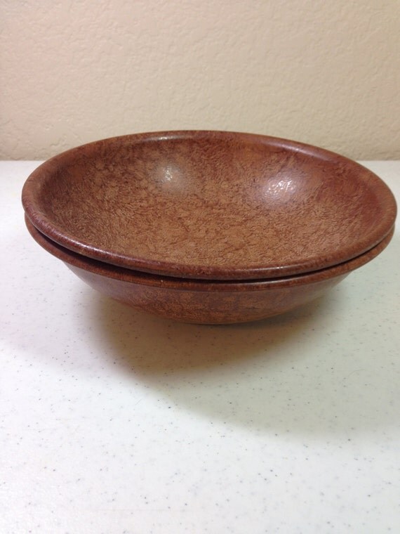 Vintage Brown Bowls made in USA by Bolta Set of Two Melmac or