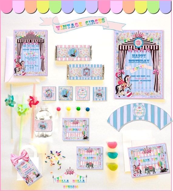 CIRCUS PARTY COLLECTION ~ Personalized Printable Download Il_570xn