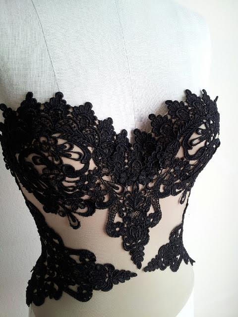nude black lace