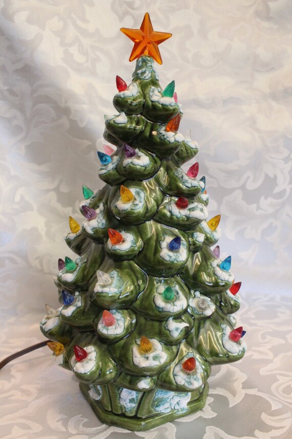 Vintage Ceramic Christmas Tree Lighted Base