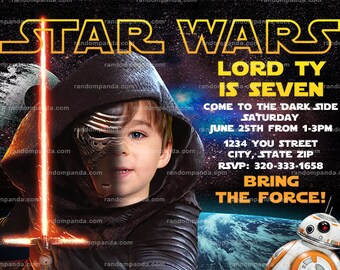 Personalize Star Wars Invitation, Kylo Ren Party, Force Awakens Birthday Invite
