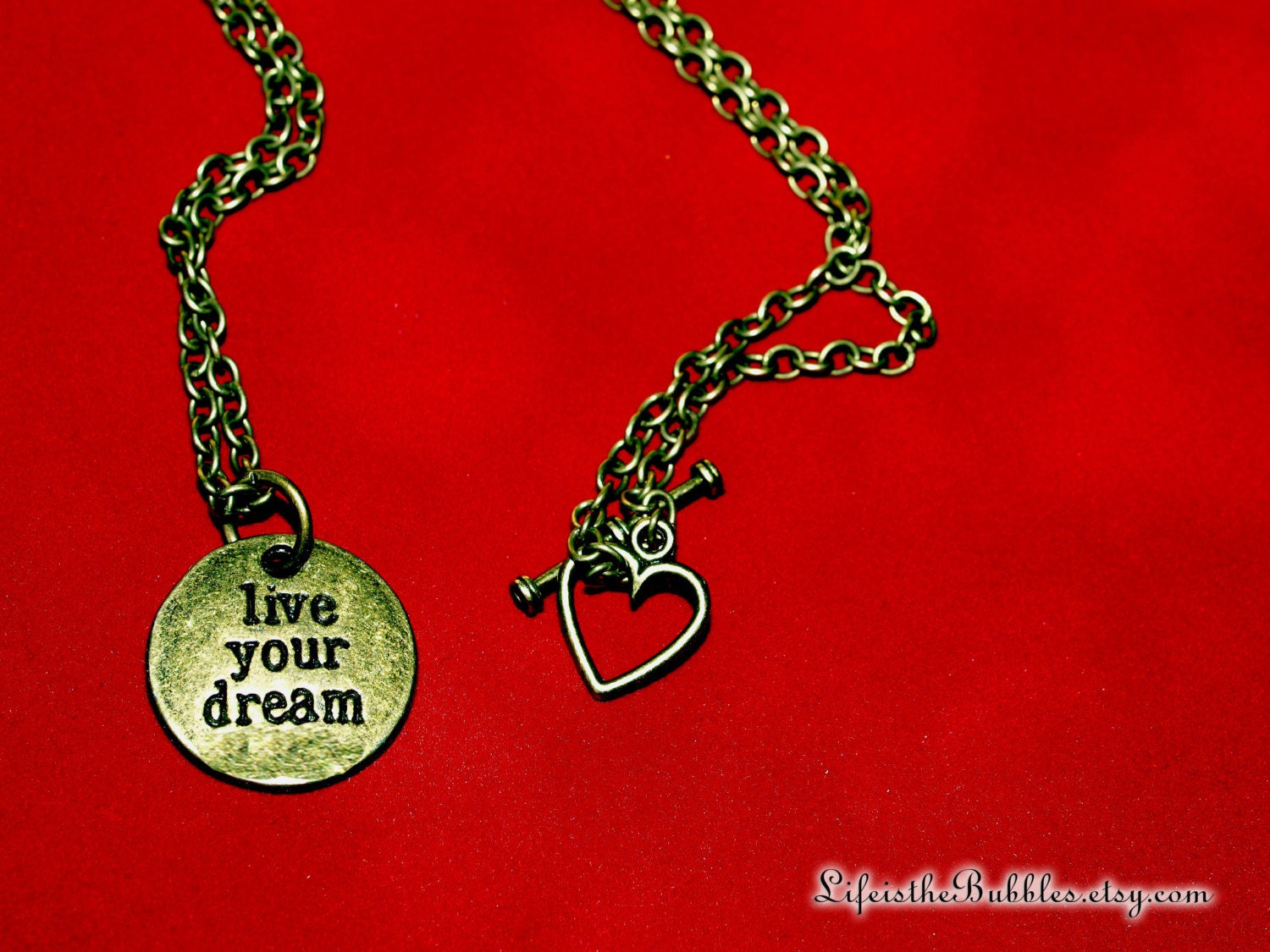 Tangled Stamped Necklace Live Your Dream Charm Necklace