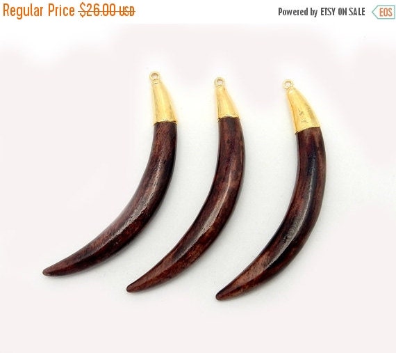 15% NOT SHIPPING SALE Petite Brown Bone Horn by jewelersparadise