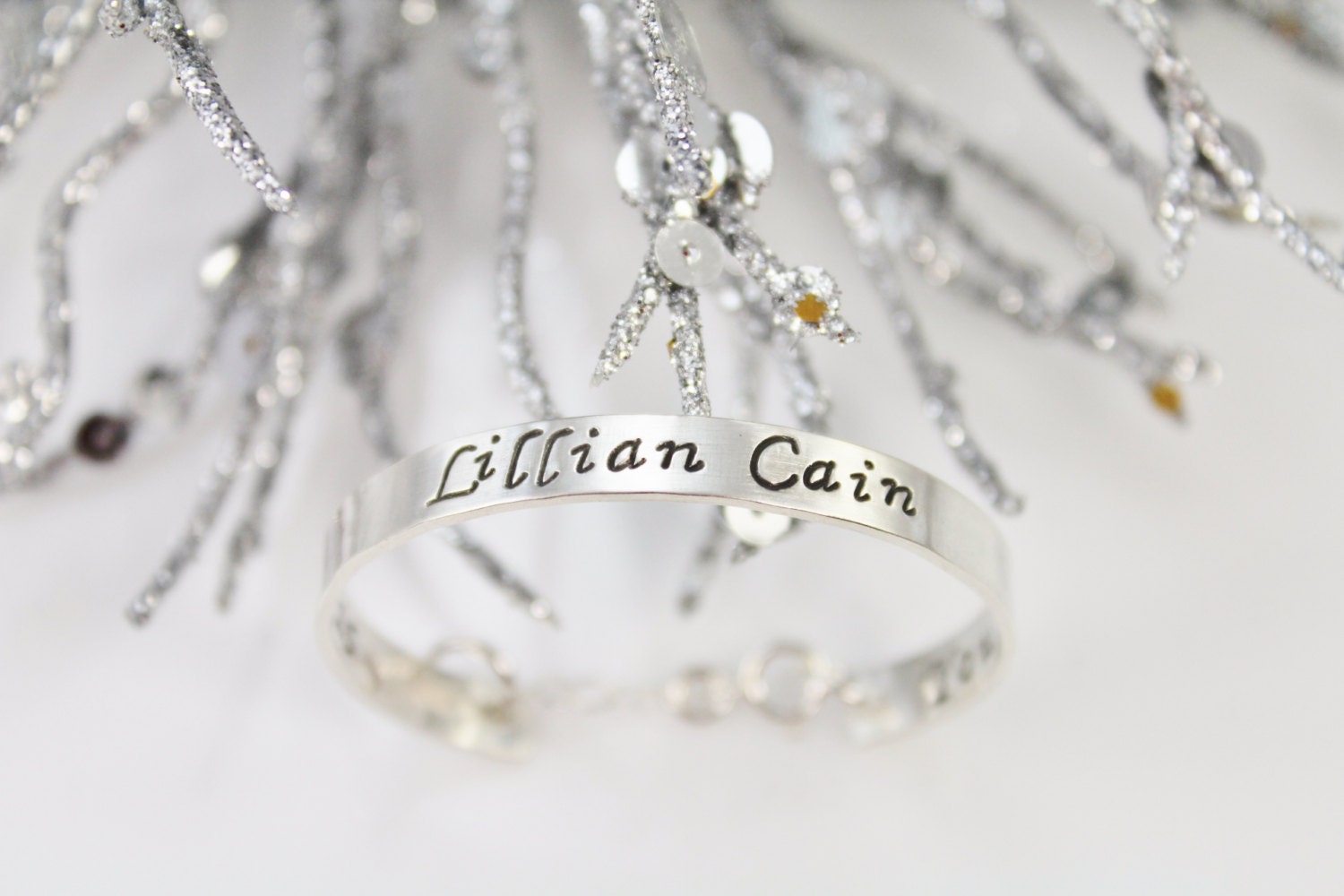 Sterling Silver Baby Cuff Bracelet Hand Stamped Bracelet