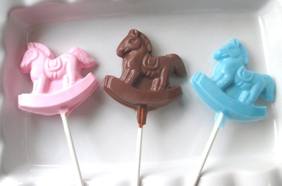 12 Rocking Horse Lollipops candy favors chocolate favors