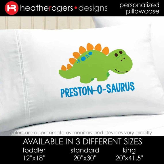 Dinosaur Pillowcase Boys Personalized Dinosaur Pillow case
