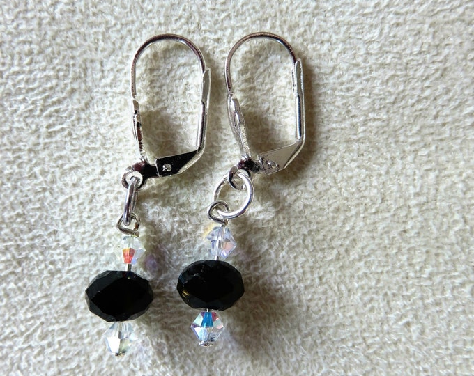 Long Crystal necklace,silver necklace,women long necklace,women accessorie,women gift set,crystal earrings,dangle earrings
