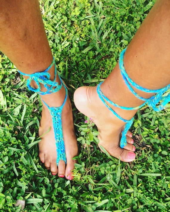 Sea Green Beach Feet Barefoot Sandals