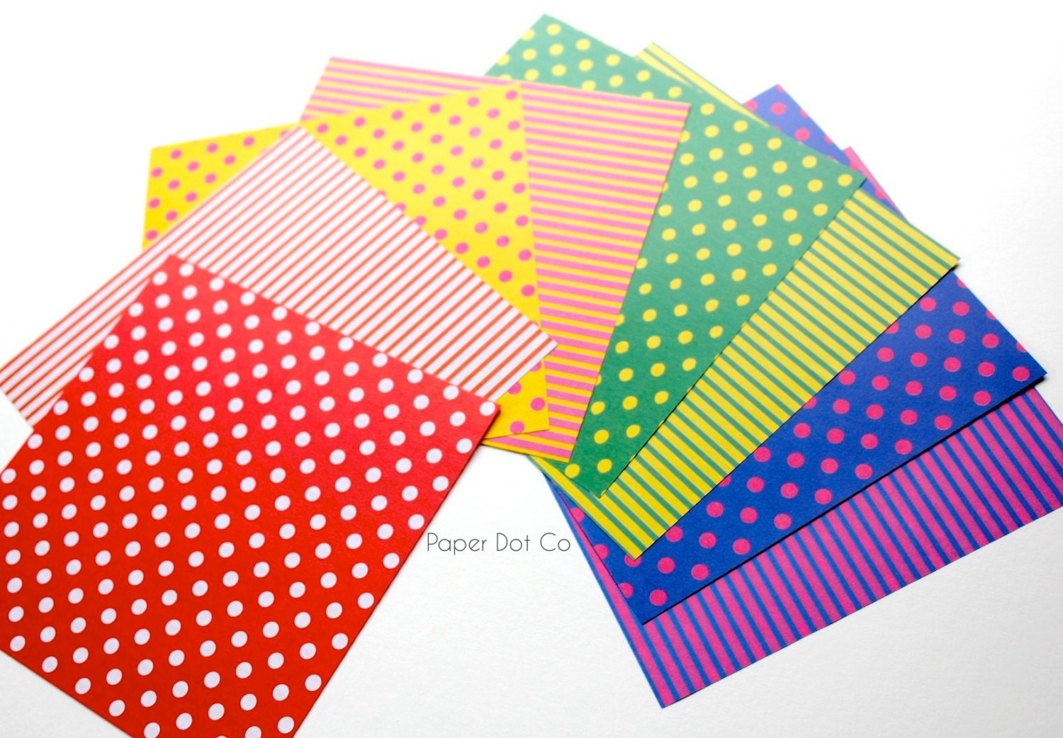 Colorful Origami pack, printed stripes origami sheets, 80 sheets polka ...