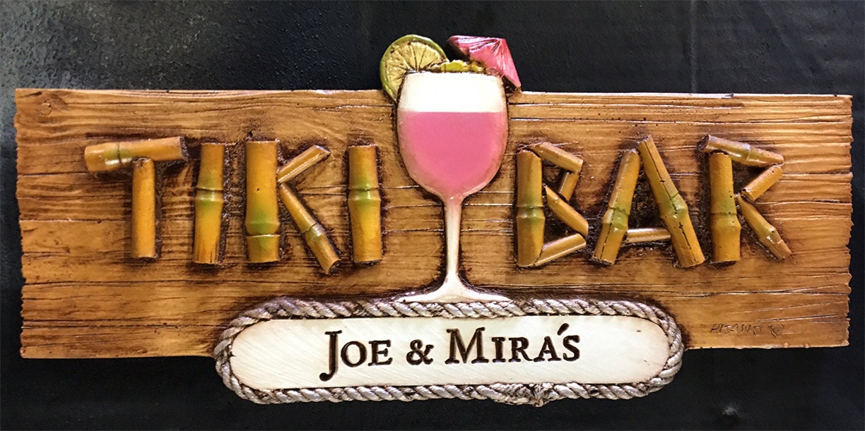 Personalized Tiki Bar Decor Sign
