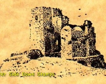 Castle Ruins Medieval Rubber Stamp