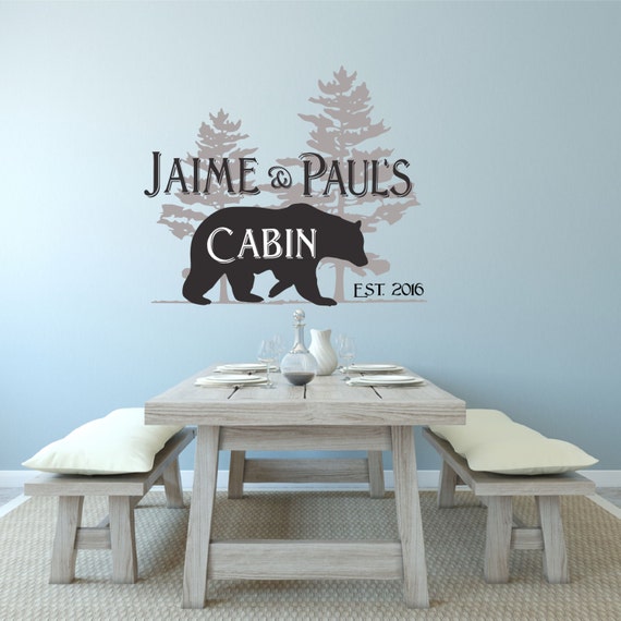 Cabin Wall Decal Cabin Decor Lodge Decor Personalized Lodge