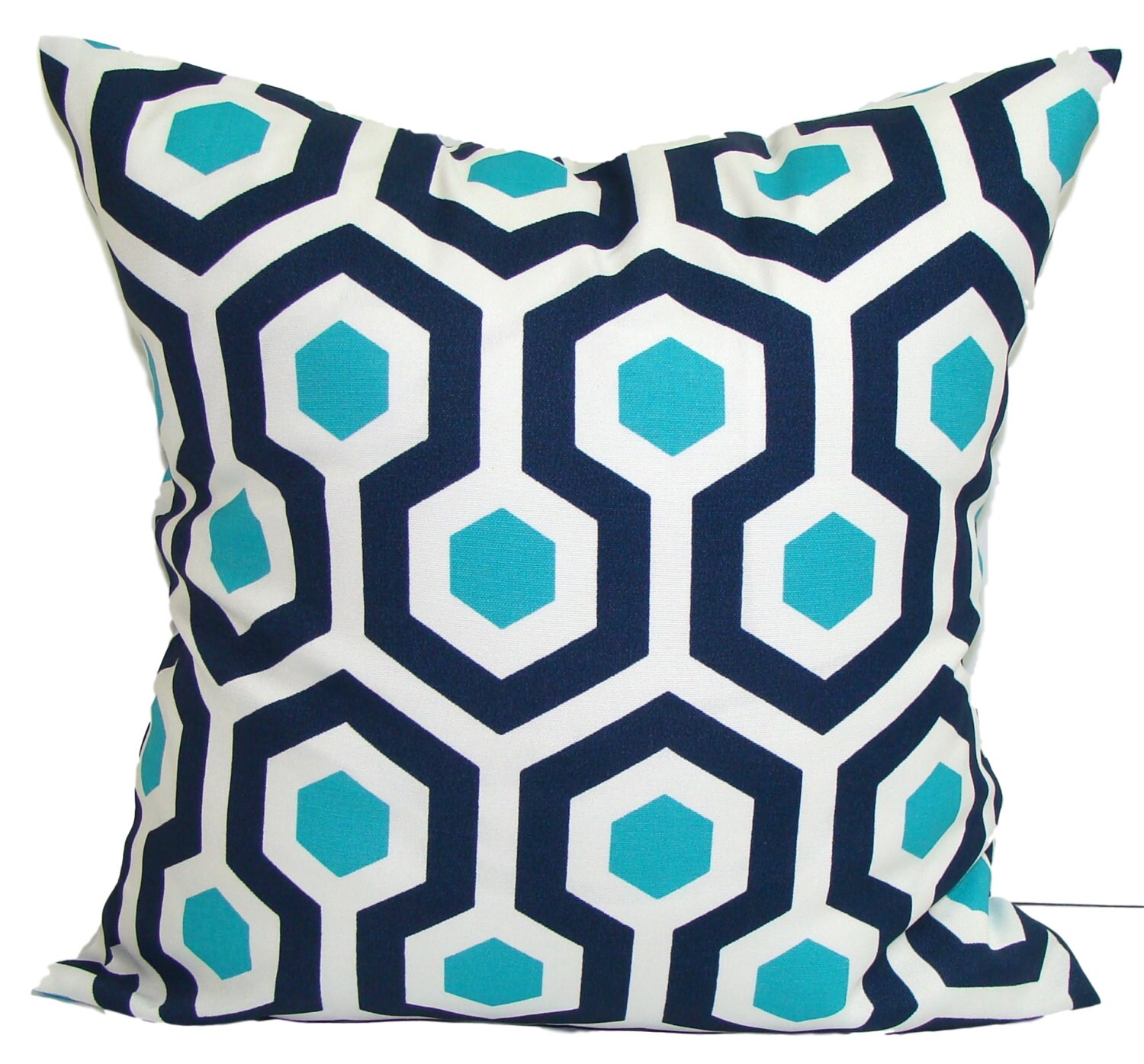 BLUE OUTDOOR PILLOWS Navy Blue Pillow Cover Turquoise
