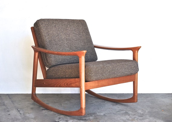 Mid-Century Modern Rocking Chair Danish Modern Vintage