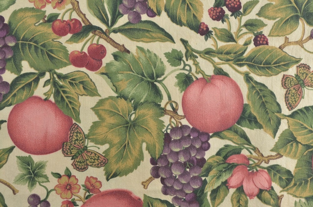Cotton Quilting Fabric Fruit Fabric by the Yard Purple Red