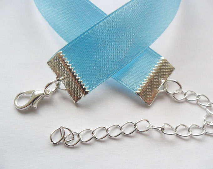Baby Blue Satin choker necklace (pick your neck size) Ribbon Choker Necklace