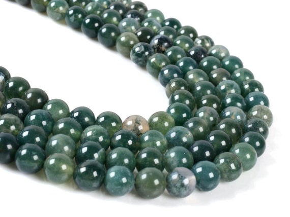 8mm Moss Agate Round Beads 46PCS 15 inch strand 7 Jewelry