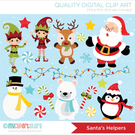 Clipart Christmas / Santa's Little Helpers by MyClipArtStore