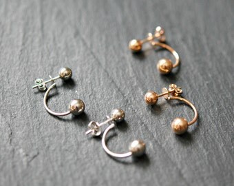 Ball stud ear jackets, sterling silver ball, rose gold ball, double ball, double sided earring, earring jacket, modern, trendy - stung