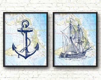 Nautical Art Nautical Prints 3 Piece Print Set Sailing Art