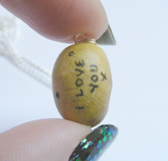 Potato Necklace I love You Necklace Potato Charm Potato