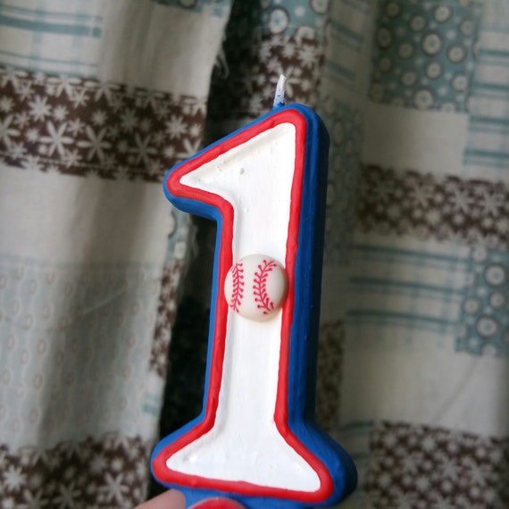 Baseball Birthday Candle, sports birthday candle by SweetLilPeaches
