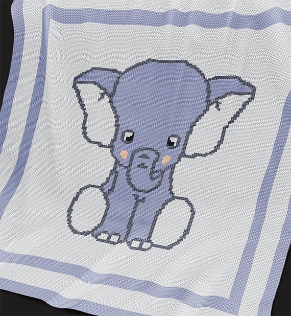 KNITTING Pattern Elephant Baby Blanket Baby Afghan