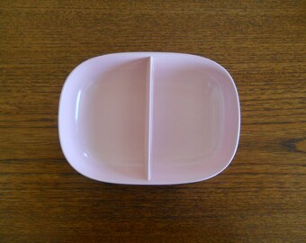 Vintage Pink Melmac Bowl, Pink Melamine Dish, Divided Serving Bowl