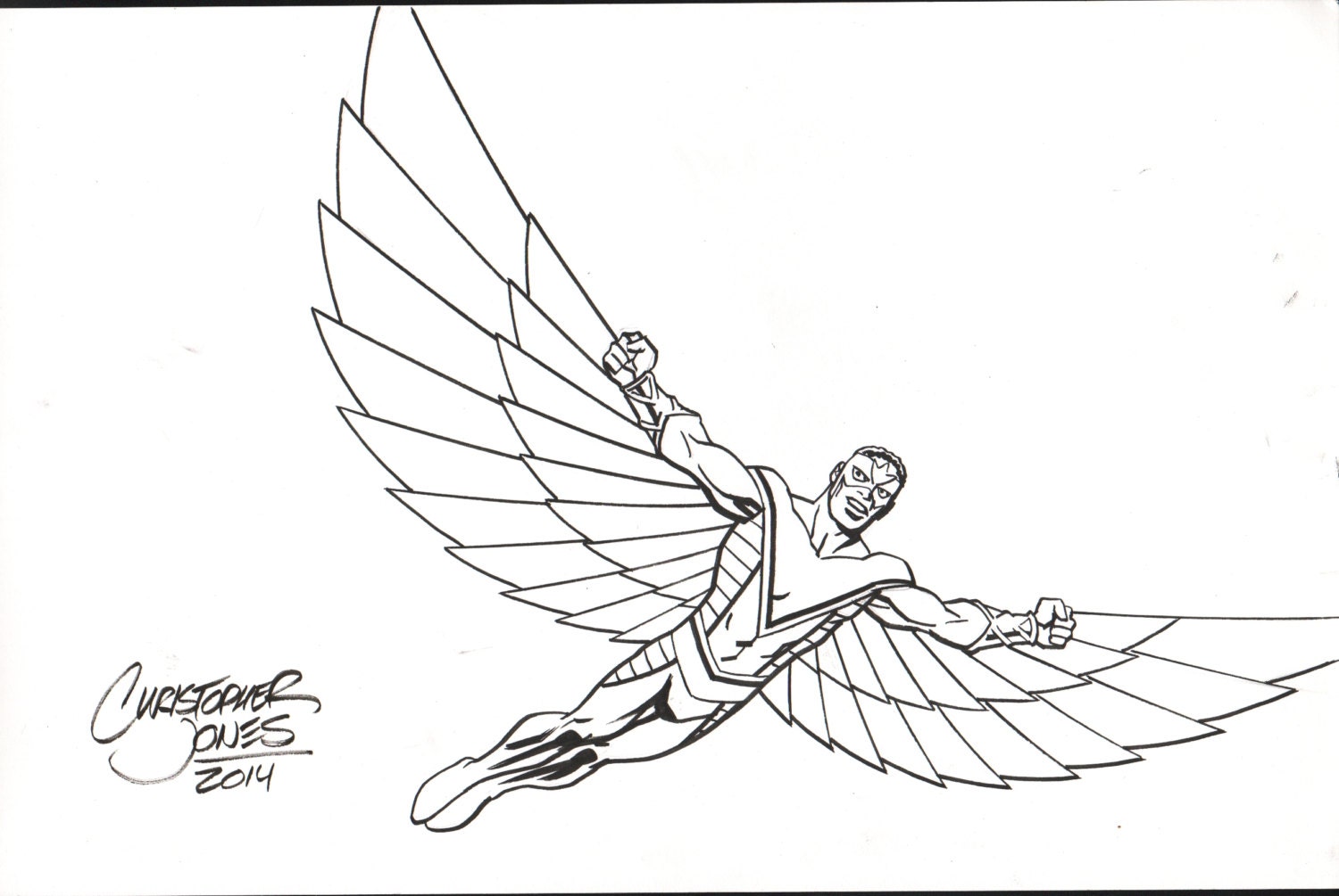 Line Art Etsy : Falcon original avengers line art by chrisjonesart on etsy
