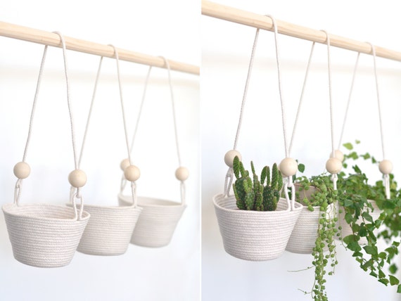 Hängend Pflanzer Satz von drei hängende Körbe gewickelte