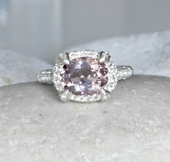 Oval Morganite Engagement Ring East West Engagement Ring
