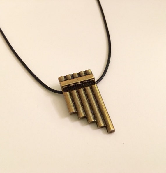 25 Sale Brass Peter Pan Flute Necklace Music by NalansJewellery