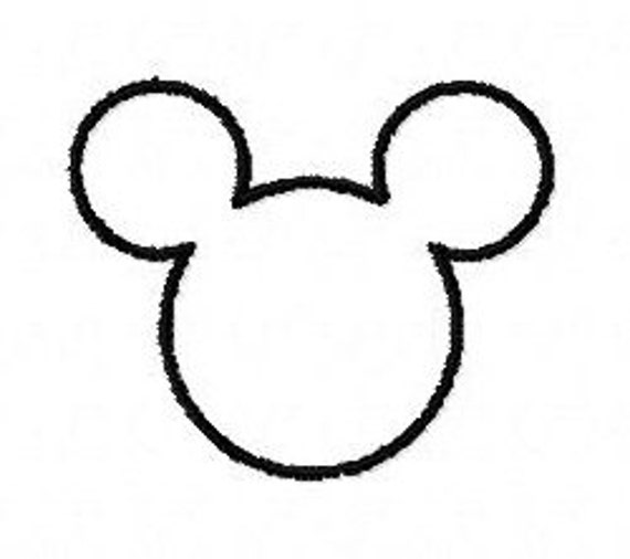 Disney Mickey Mouse outline applique machine embroidery design