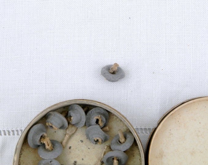 Antique French Original "Fabrique à la Gare" Vegtable Oil Night Light Wicks with Original Box, Floating Candle, Paris, Lamp, Lights, Home