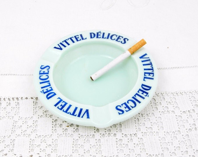 Vintage French Opaque Mint Green Glass Bistro Publicity Vittel Délices Ashtray, Mid Century, French Design, Retro Vintage Home Interior, Vintage French Opaque Mint Green Glass Bistro Publicity Vittel Délices Ashtray, Mid Century, French Design, Retro Vintage Home Interior,