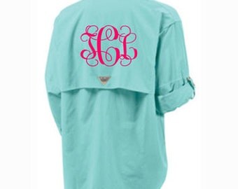 Monogrammed PFG Long Sleeve Fishing ,Bathing Suit cover up