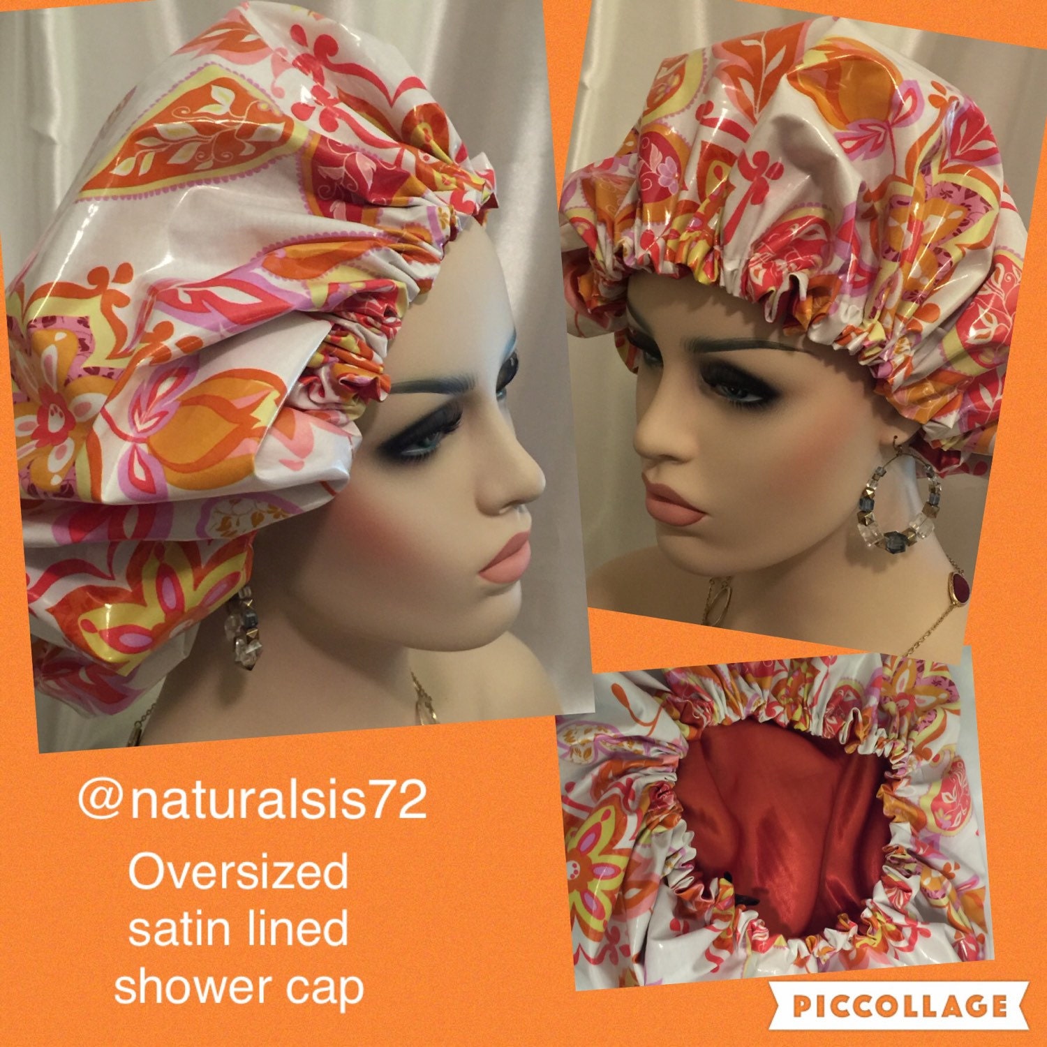 Satin Lined Shower Cap by Naturalsis72 on Etsy