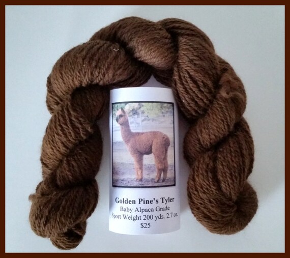 Baby Alpaca Yarn Dark Brown 200 Yds. 2.7 Oz. Sport Weight